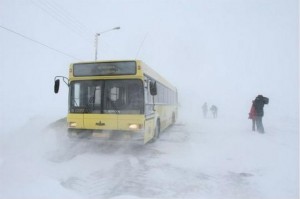 Автобус с запорожскими туристами застрял в снегу на Западной Украине