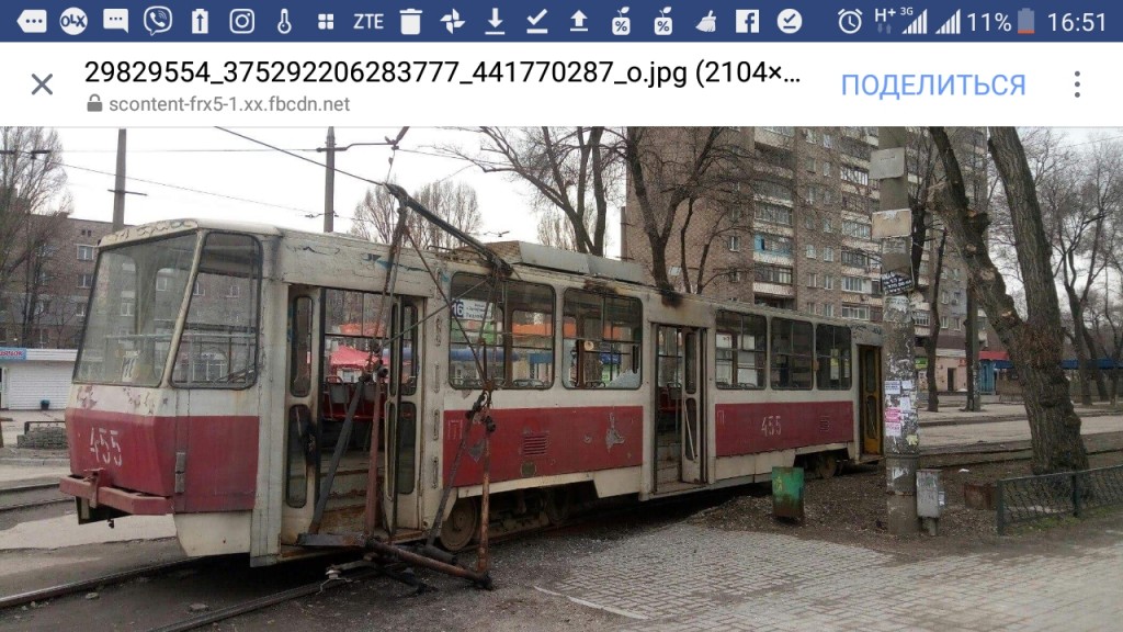 В Запорожье в очередной раз загорелся трамвай (ФОТО)
