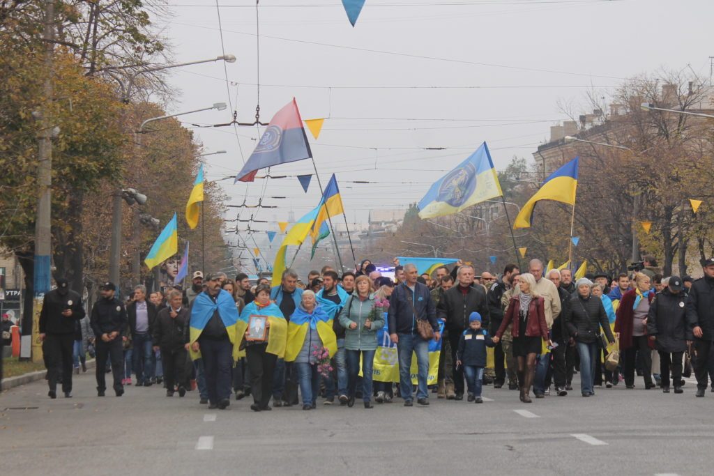 День защитника Украины: ветераны АТО провели праздничное шествие в Запорожье (ФОТО)