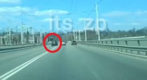 В Запорожье на плотине резвился лихач на “блатных” номерах (ВИДЕО)