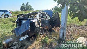 Под Бердянском лихачил пьяный военнослужащий на иномарке: авто “влетело” в деревья (ФОТО)