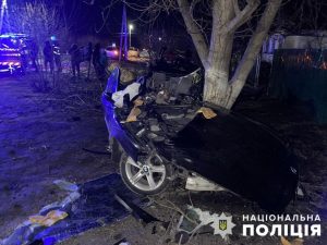 От авто осталась груда металла: BMW “обнял” дерево в Запорожской области (ФОТО)