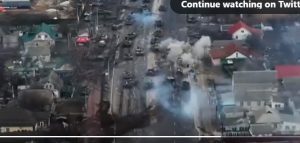Видео уничтожения колонны российских танков под Киевом