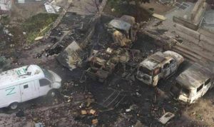 В Енергодарі ЗСУ знищили ворожі авто з БК поряд зі штабом окупантів (ФОТО, ВІДЕО)