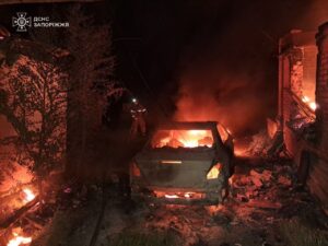 На Запоріжжі у результаті ворожого обстрілу виникла пожежа