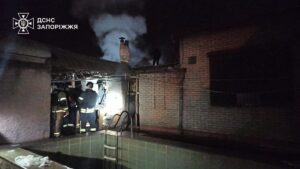 В Запорожье произошел пожар в бане (ФОТО)