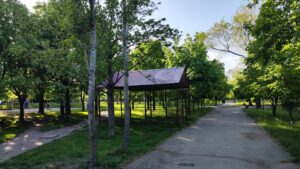 У Запоріжжі в парку при переміщенні зламали альтанку (ФОТО, ВІДЕО)