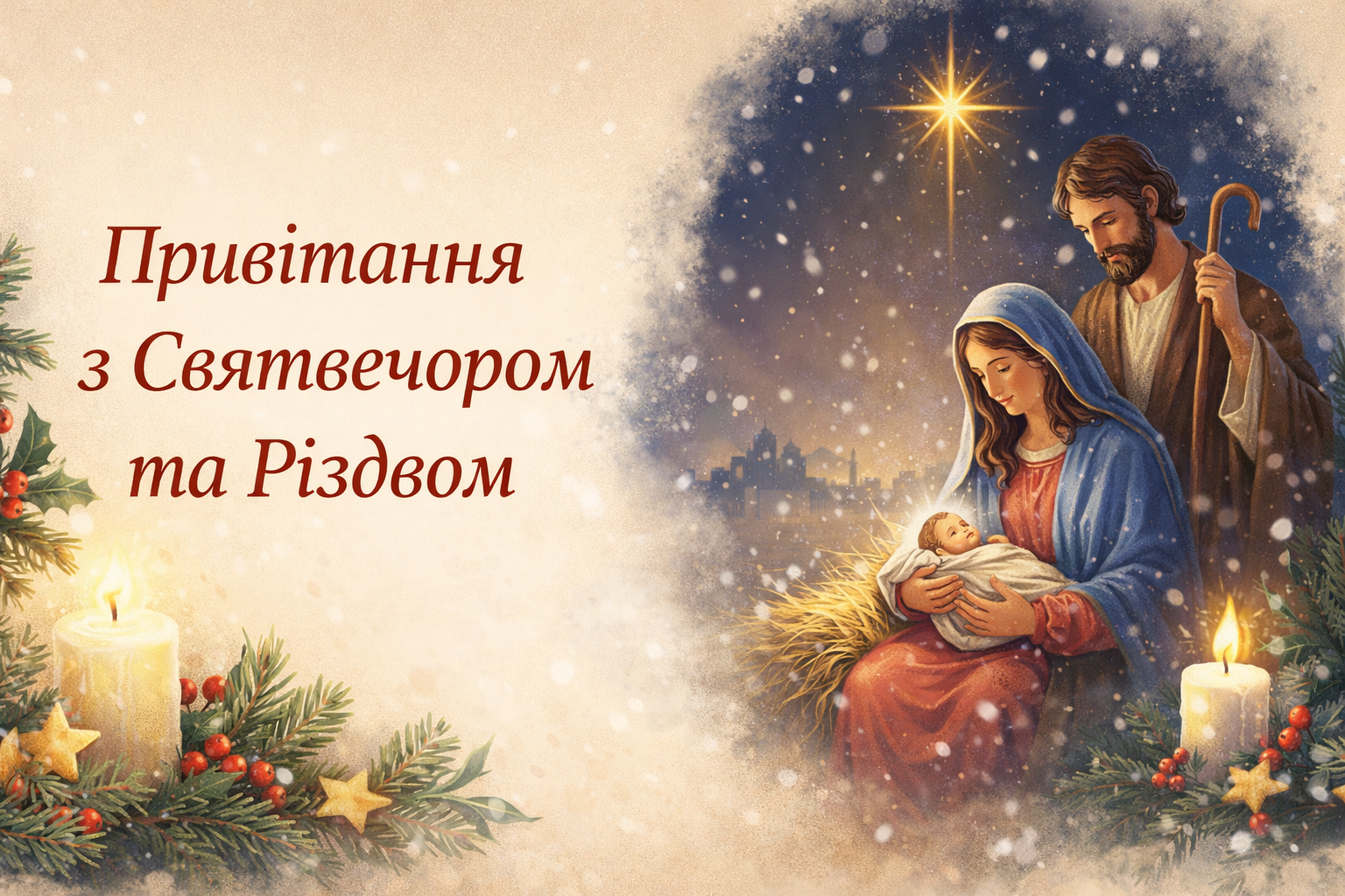 листівка з різдвом