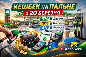 Кэшбэк на топливо в Запорожье с 20 марта: какие АЗС участвуют