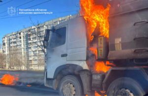 Ранковий удар по Запоріжжю 9 березня: як виглядає вантажівка після прильоту (ФОТО)