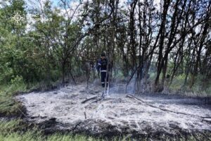 Спасатели Запорожской области ликвидировали пожар, возникший в результате вражеских ударов