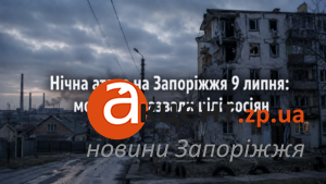 FPV били по будинках: куди влучили росіяни в Запоріжжі вночі 9 липня (ОНОВЛЕНО)
