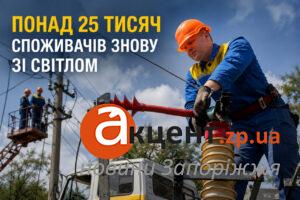 Россияне нанесли более 2000 ударов за три дня: «Запорожьеоблэнерго» восстановило электроснабжение 25 тысячам абонентов